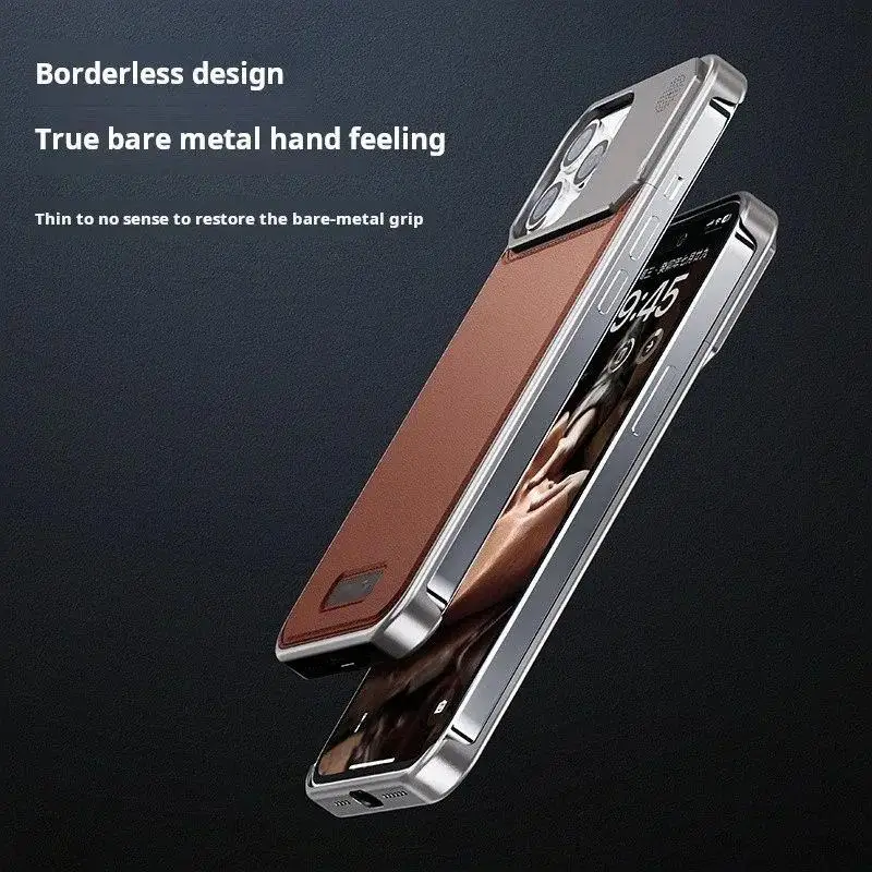 product metal frame aromatherapy phone case for iphone 17 pro max 16 pro max stainless steel bumper shockproof mobile phone cover-6