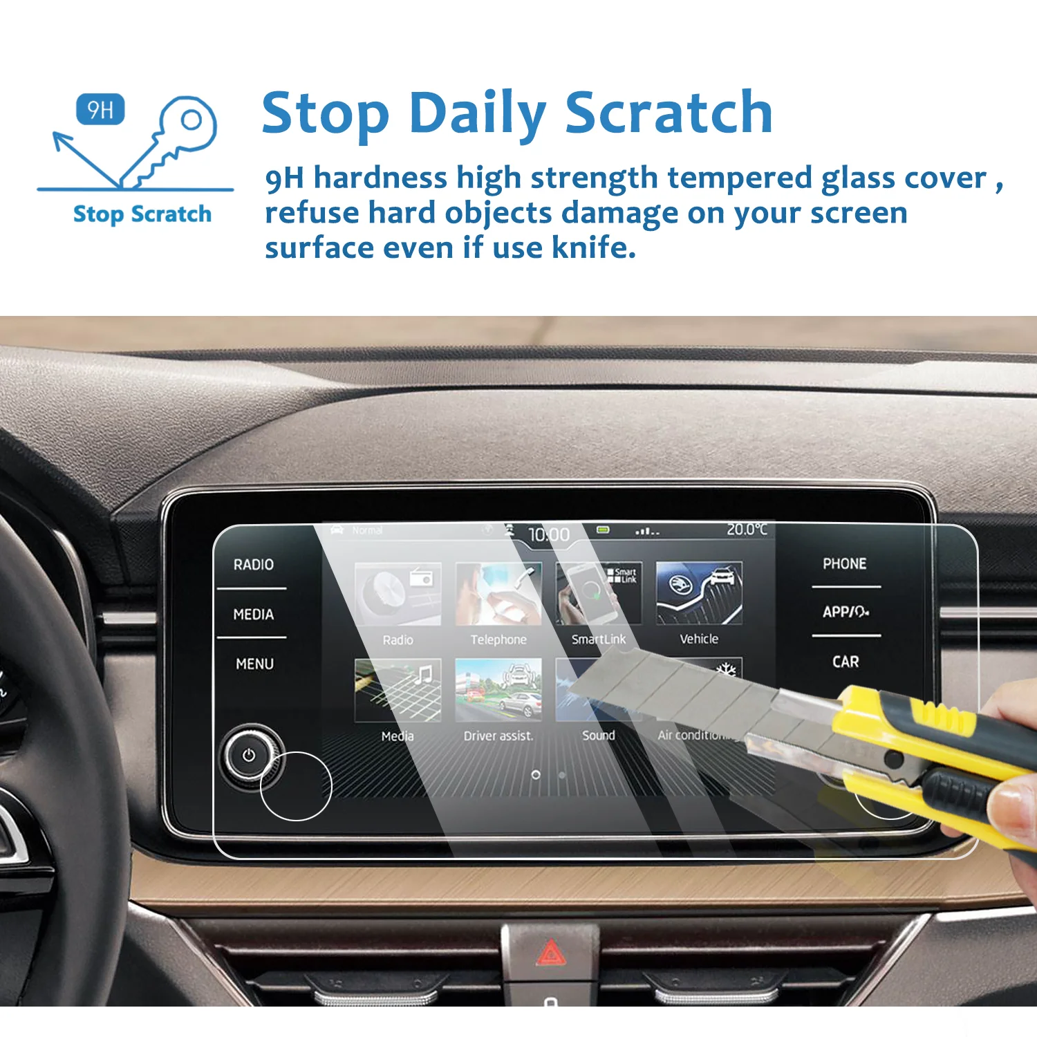 Tempered Glass Car Navigation Screen Protector LCD Touch Display Film for Volkswagen VW Polo 2020