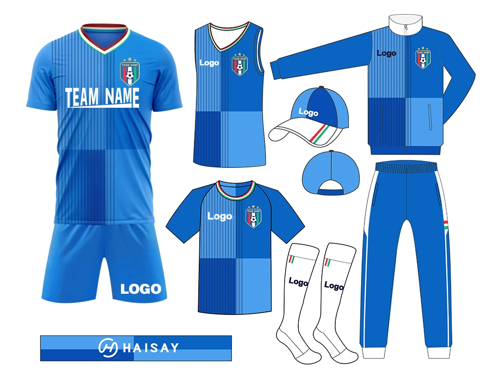 Custom Men Football Jersey Training Club Quick Dry Original Blue