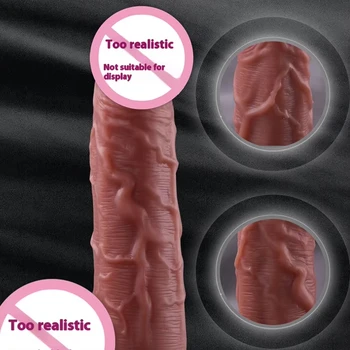 Women's Liquid Silicone Strap-On Vibrator Realistic Dildo with Thrusting Feature Enhanced Pleasure Adult Sex Toy