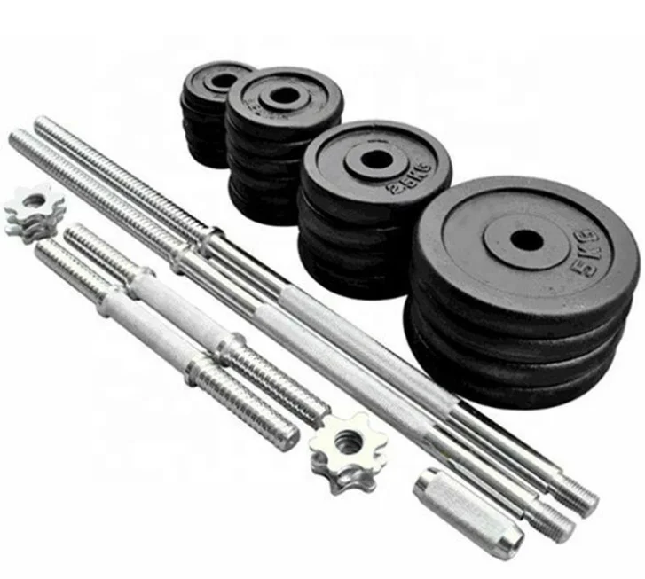 Adjustable Black Painted 50kg Custom Dumbbell and Barbell Set