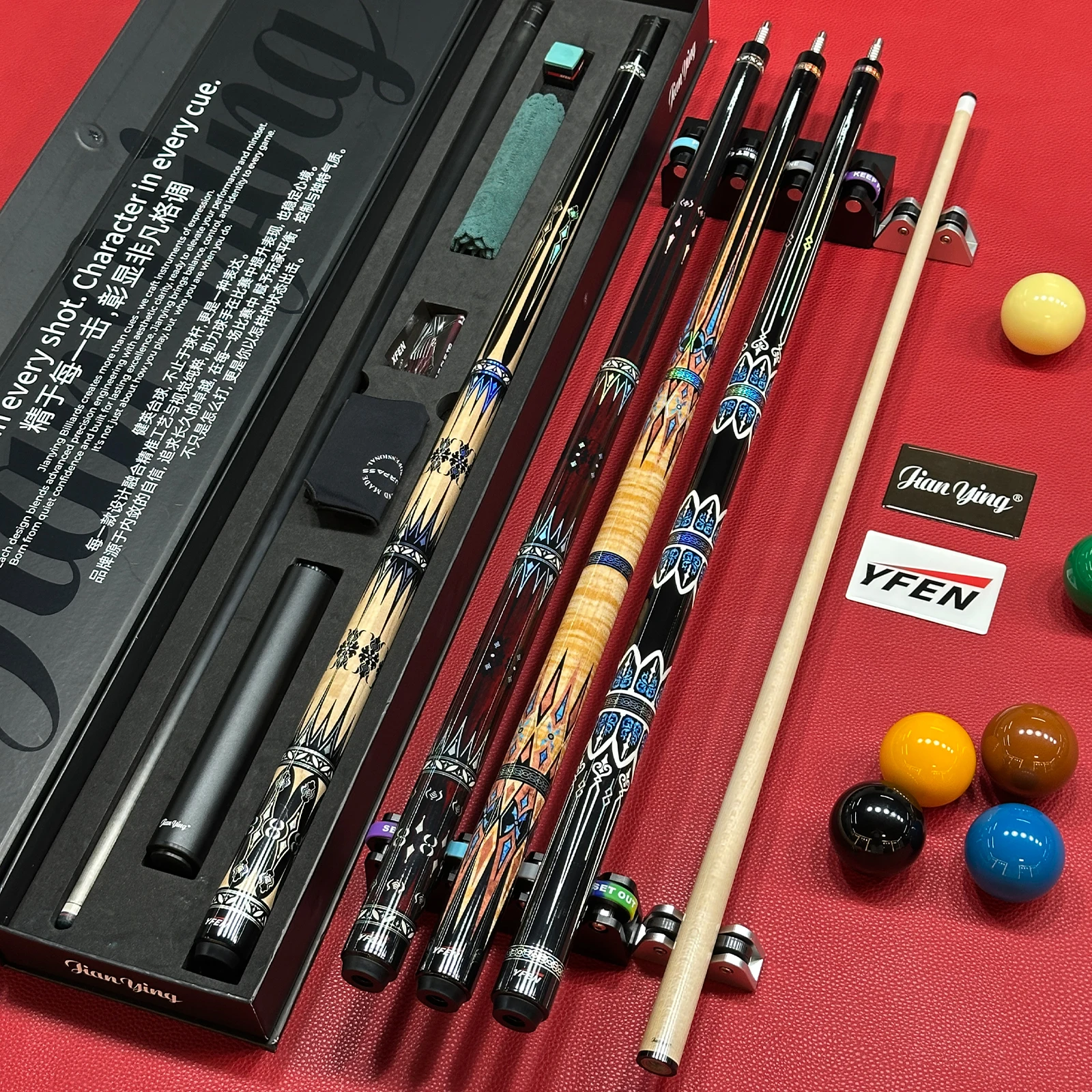 YFEN 18-20oz 3/8-9 YF-M1-4 Radial Pin Joint Phenolic Pool Cue