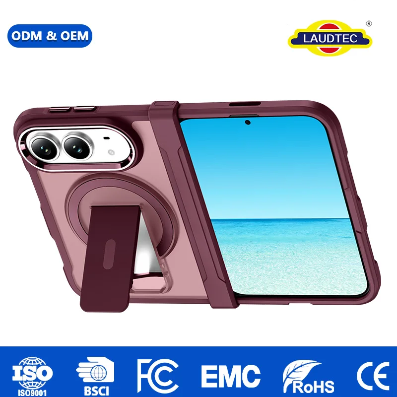 For iPhone 18 Duo OEM ODM TPU Protective Flip Case With Stand Dual-Side Non-Slip Metal Lens Guard Magnetic Anti-Scratch