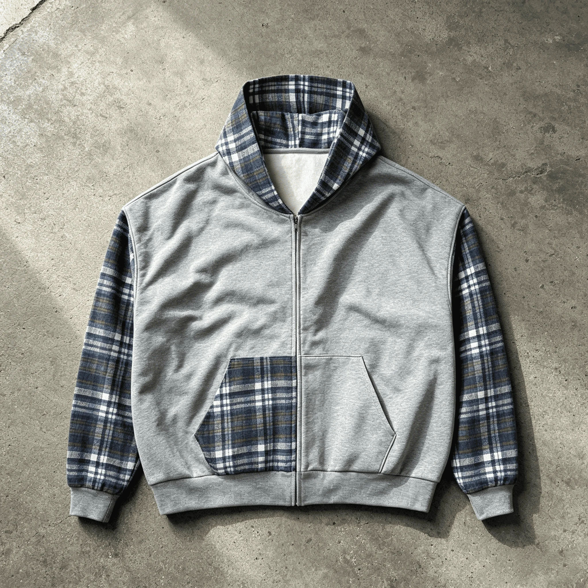 Custom Men's Oversized Acid Wash Zipup Hoodie 100% Cotton French Terry Boxy Streetwear gallery 7
