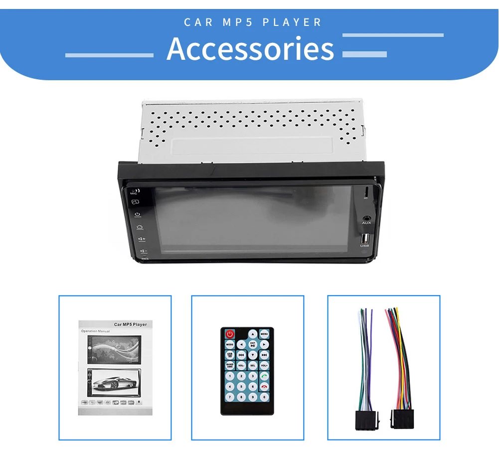 Double din car stereo mp5 player for Corolla with BT AUX car radio video player 7 inch autoradio audio mp5 player