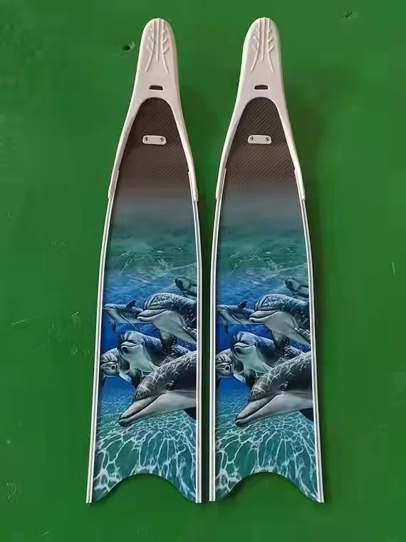 Customized Pattern Carbon Fiber Freediving Long Fins Spearfishing Fins