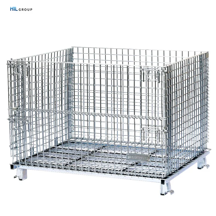 Popular Customized Capacity Warehouse Mesh  Wire Cage Metal Storage Container