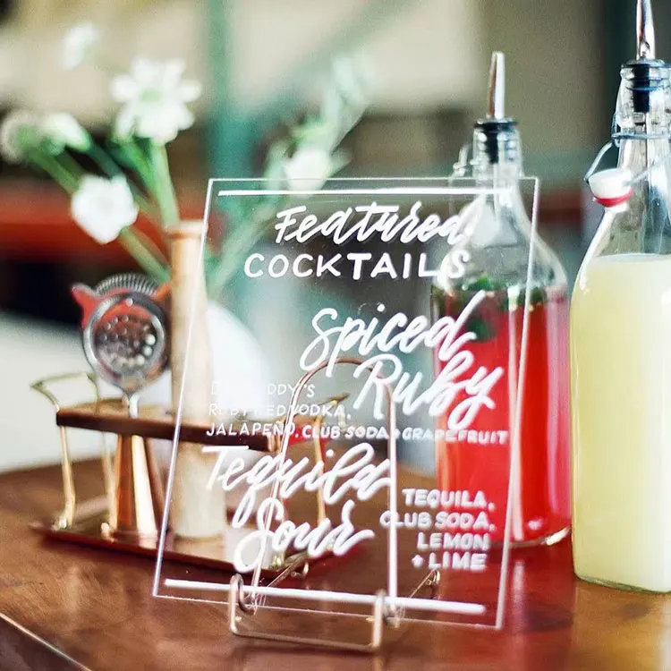 Пользовательские дизайнерские настольные приглашения Роскошные греческие прозрачные карты меню для свадьбы