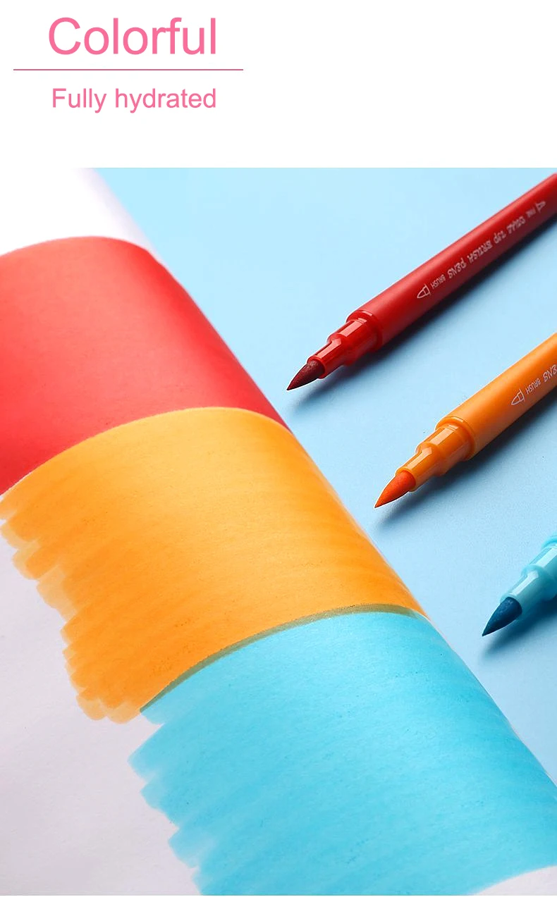 12 Colors Watercolor Dual Brush Pen Art Markers Set Dual Tip Fineliner