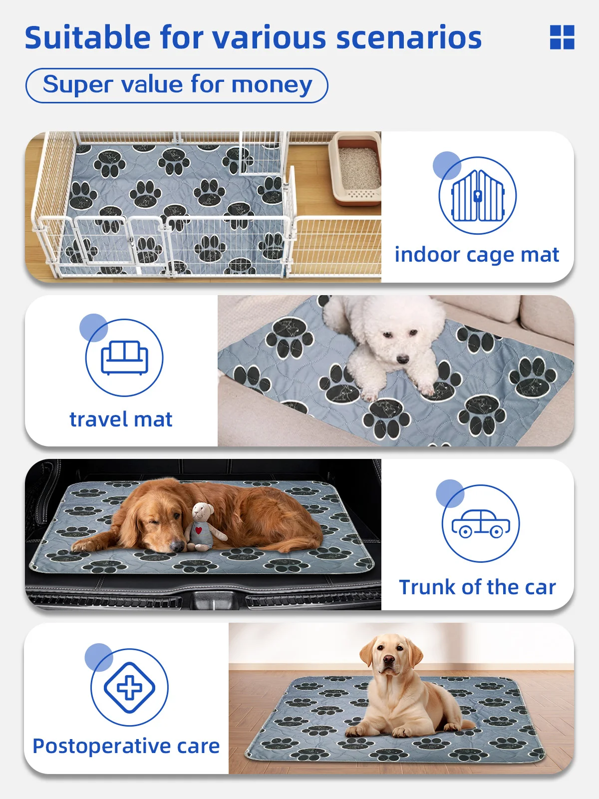 Wholesale Washable Reusable Waterproof Dog Training Pads Extra Large P - product detail 5