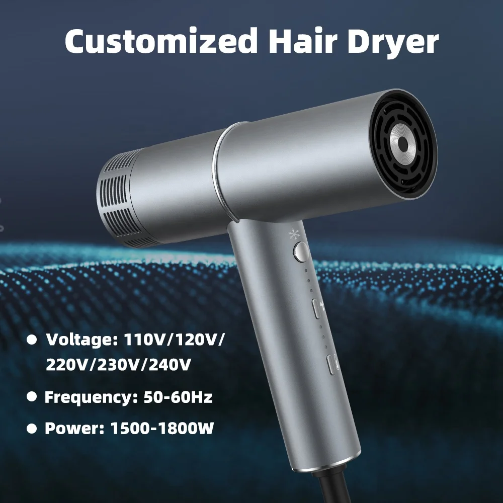 Custom Travel with Light Diffuser Negative Ionic Professional Salon Brushless Motor One Step Hand Dryer Machine for Hair