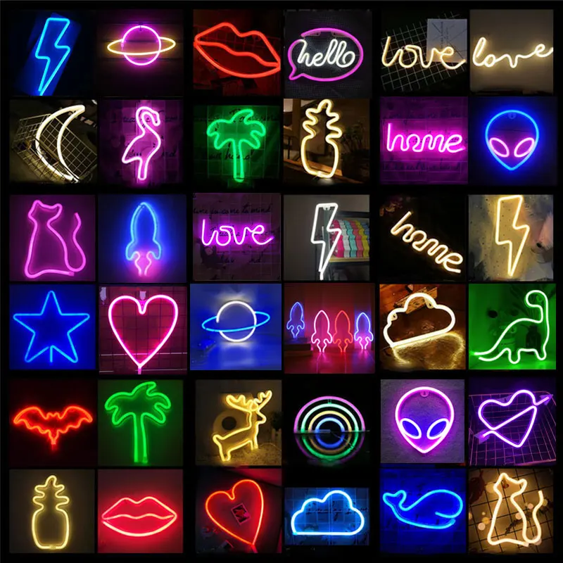 Wall Art Sign Bedroom Decoration Rainbow Hanging Fashion Custom Neon Animal Lights Night Lamp Led Light for Home Party