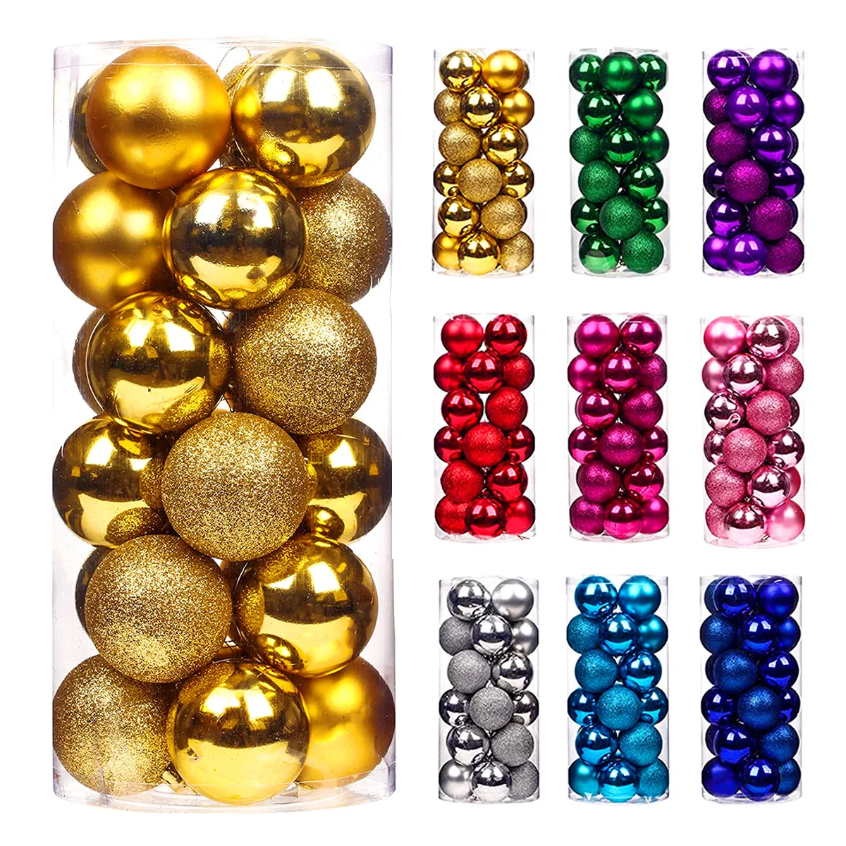 Wholesale New Style Christmas Plastic Balls Christmas Tree Ornaments