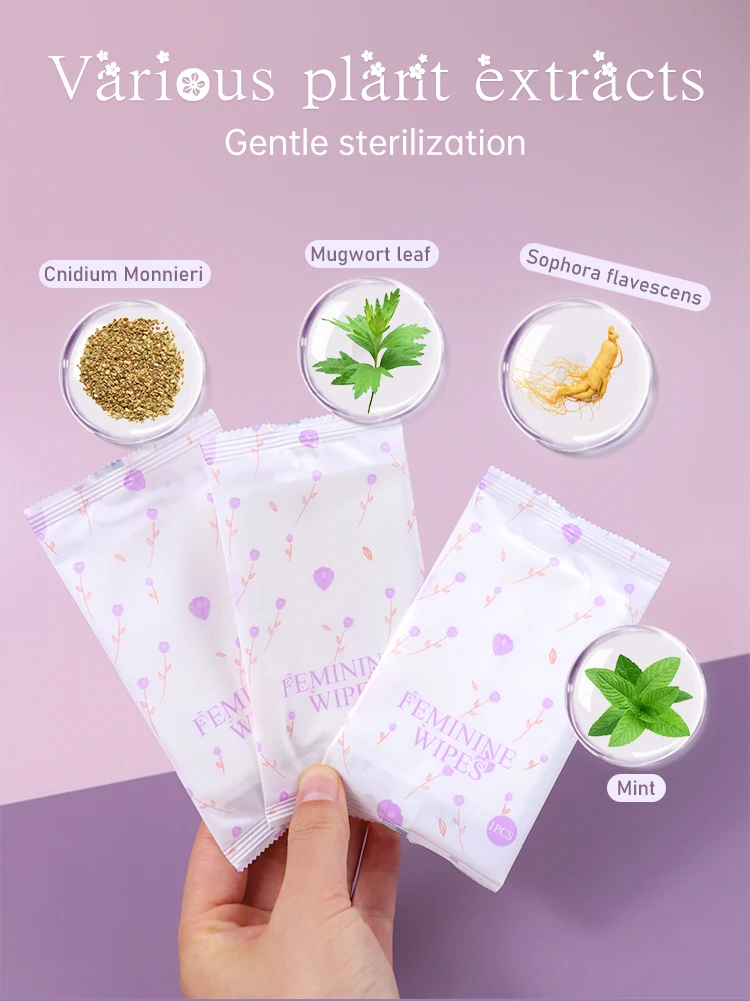 Feminine Wipes Private Label Individually Wrapped Odor Control For