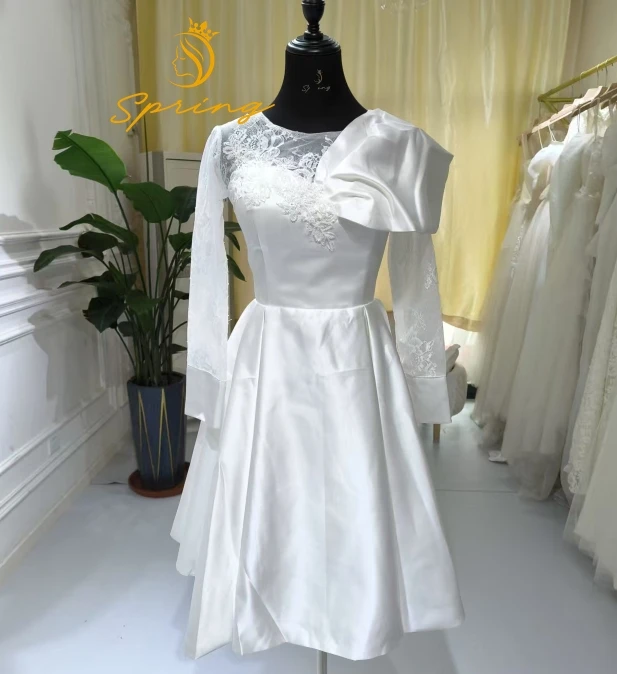 S095n 2025 New Super Fairy Dream Short Cherry Blossom Korean Light Wedding Dress
