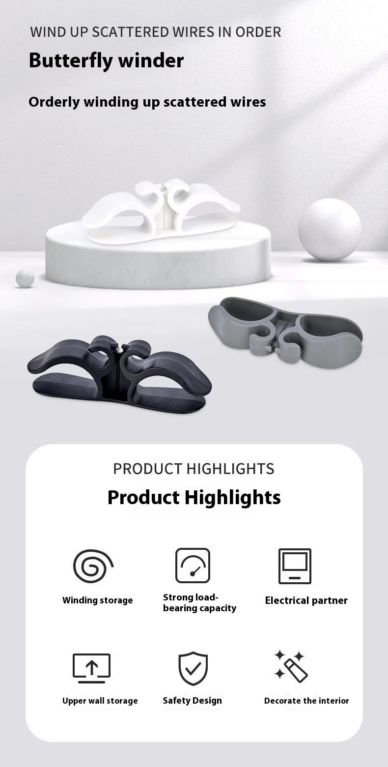 Flexible Silicone Cord Organizer for Kitchen Cable Management