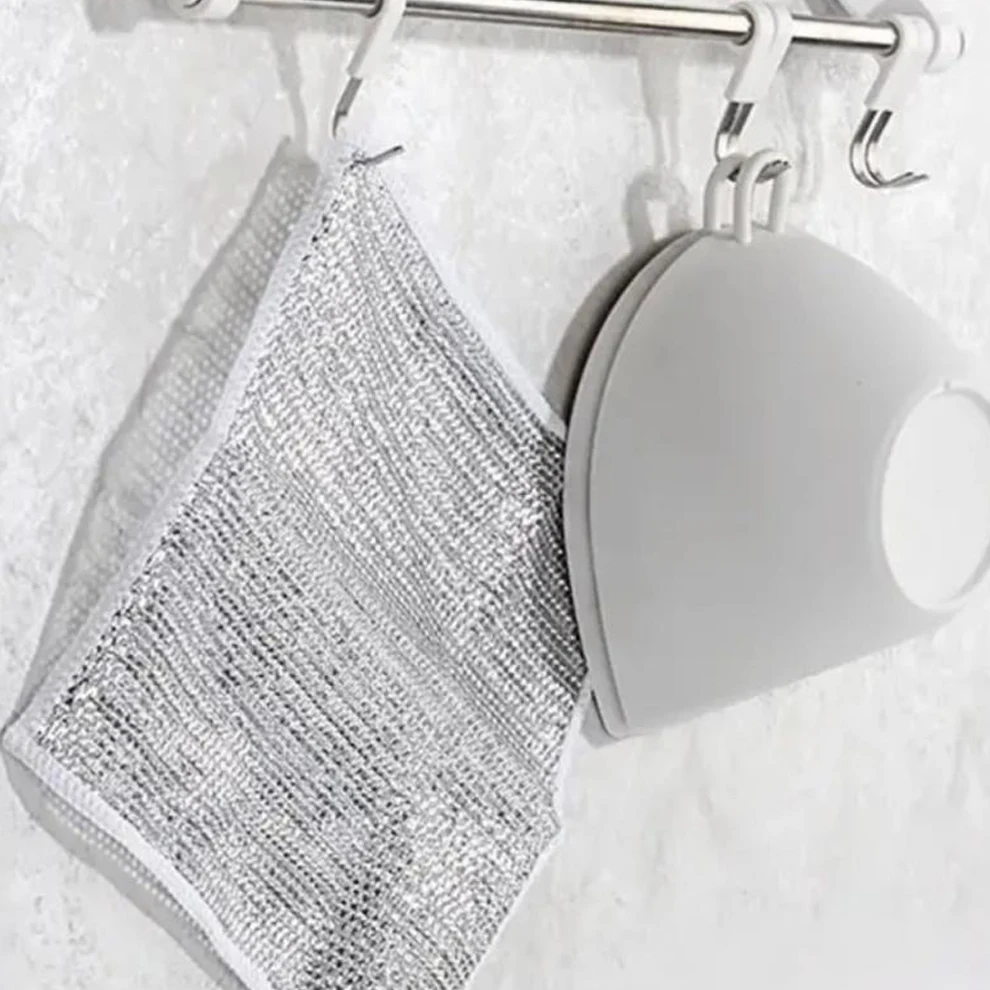Metal Wire Dishwashing Rags Household Cleaning Super Absorbent Towels Kitchen Cleaning Multifunction Microfiber Cloth