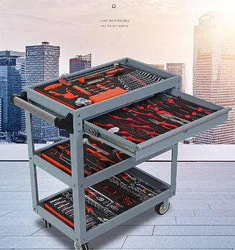 OEM custom laser cutting stainless steel three-layer tool cart with rubber roller factory direct selling price fast supply speed