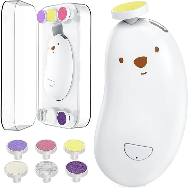 Baby Nail Trimmer with LED Light Polisher Electric Clipper Set for Newborns USB Rechargeable All-in-One Baby Nail Care Kit