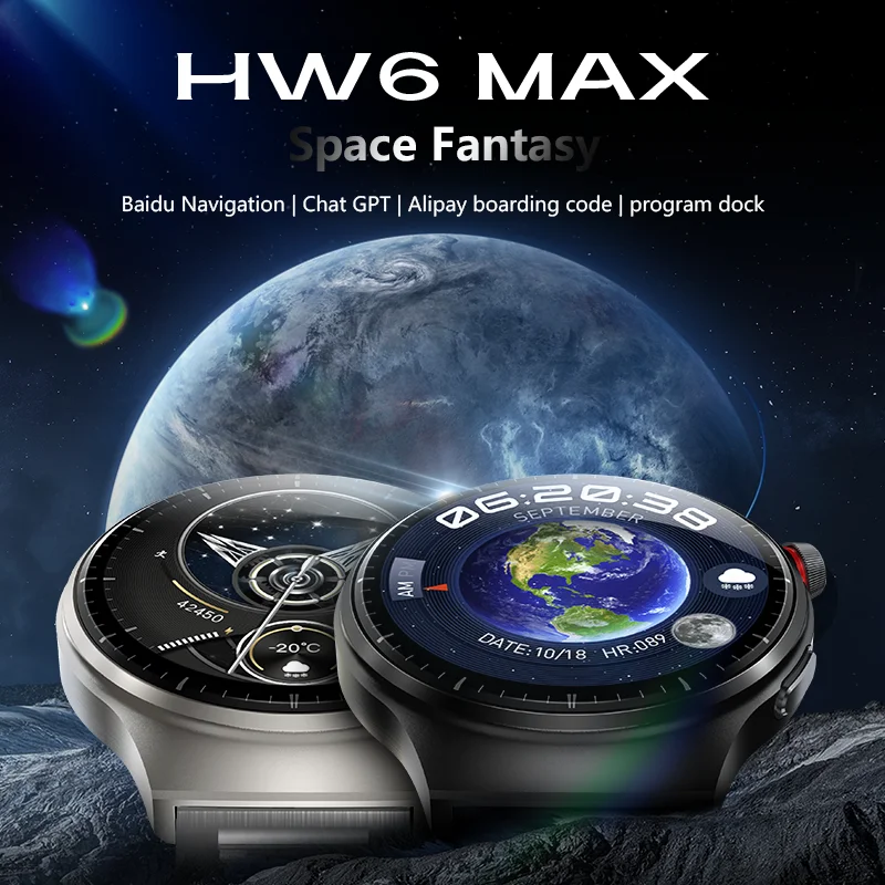 HW6 Max Smart Watch with BT Calling GPS Tracker Wireless Charging Sport Fashion Smartwatch 2025