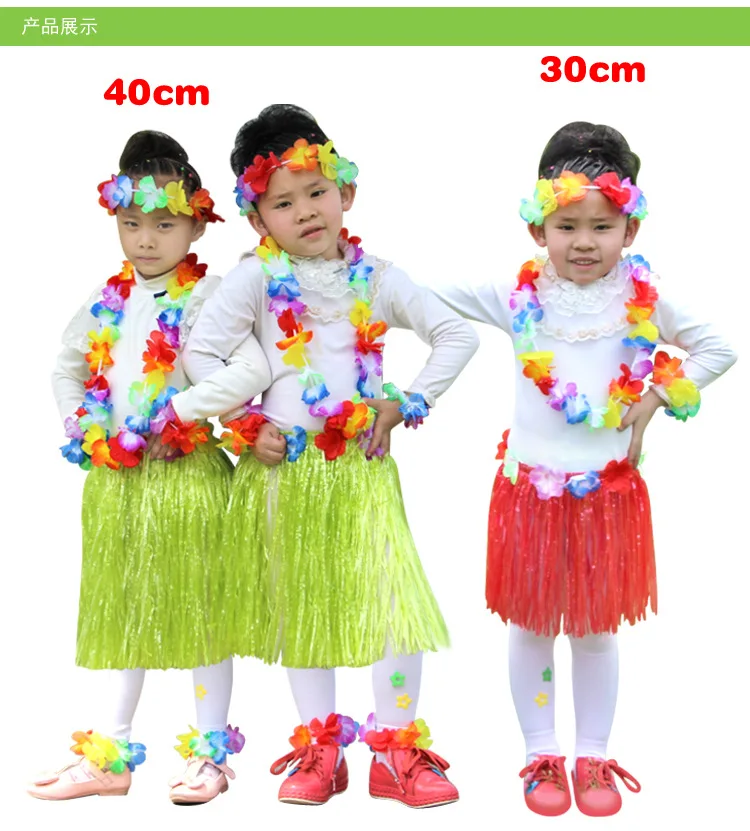 Plastic Fibers Women Grass Skirts Hula