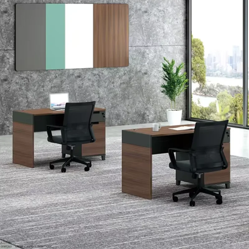 Small Simple Design Melamine Single Person I Shaped Office Desk Staff Table for Office Table