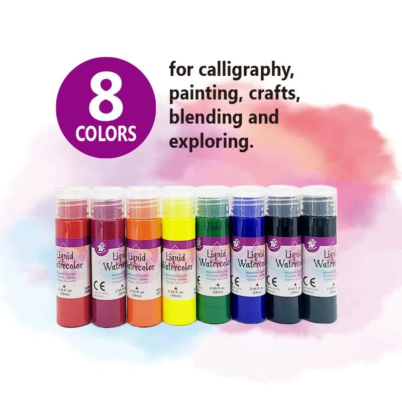 Хит продаж 8 видов цветов жидкости акварельных красок для детей 100% нетоксичные краски для лица для детей
