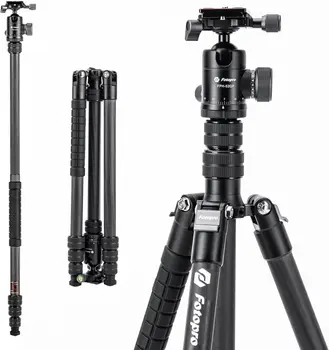 Fotopro 73" Professional Carbon Fiber Compact Travel Tripod with Ball Head Camera Detachable Monopod for Shooting