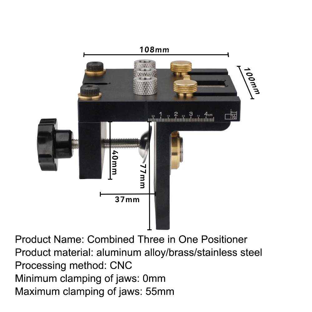 Factory Hot Sale Aluminum Alloy Adjustable 3 In 1 Dowelling Jig Kit 6/8 ...