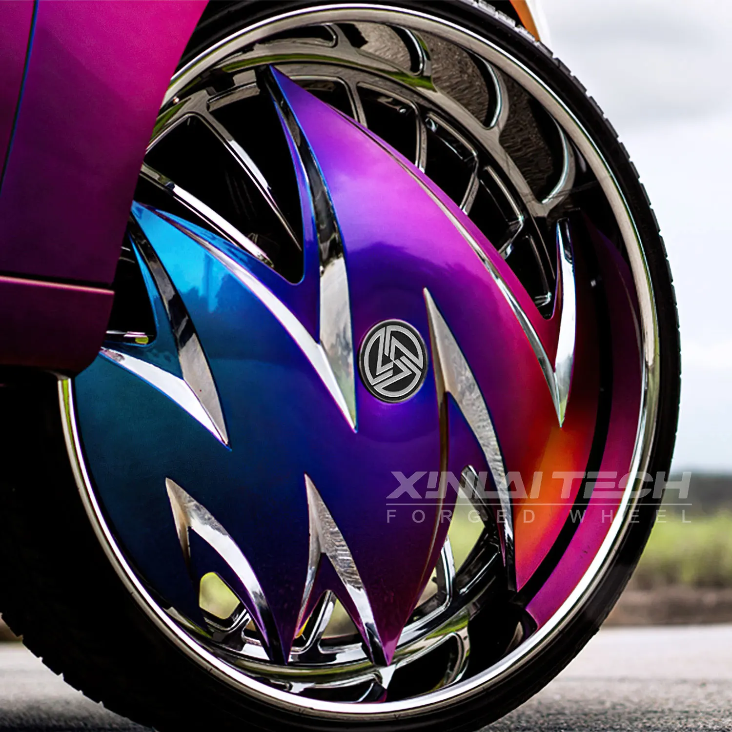XL 18 20 22 24 26 Inch Chrome Lightning Spoke Forged Alloy Wheel Ultra-Polished Mirror Finish Custom Fitments for Cars & SUVs - Image 3