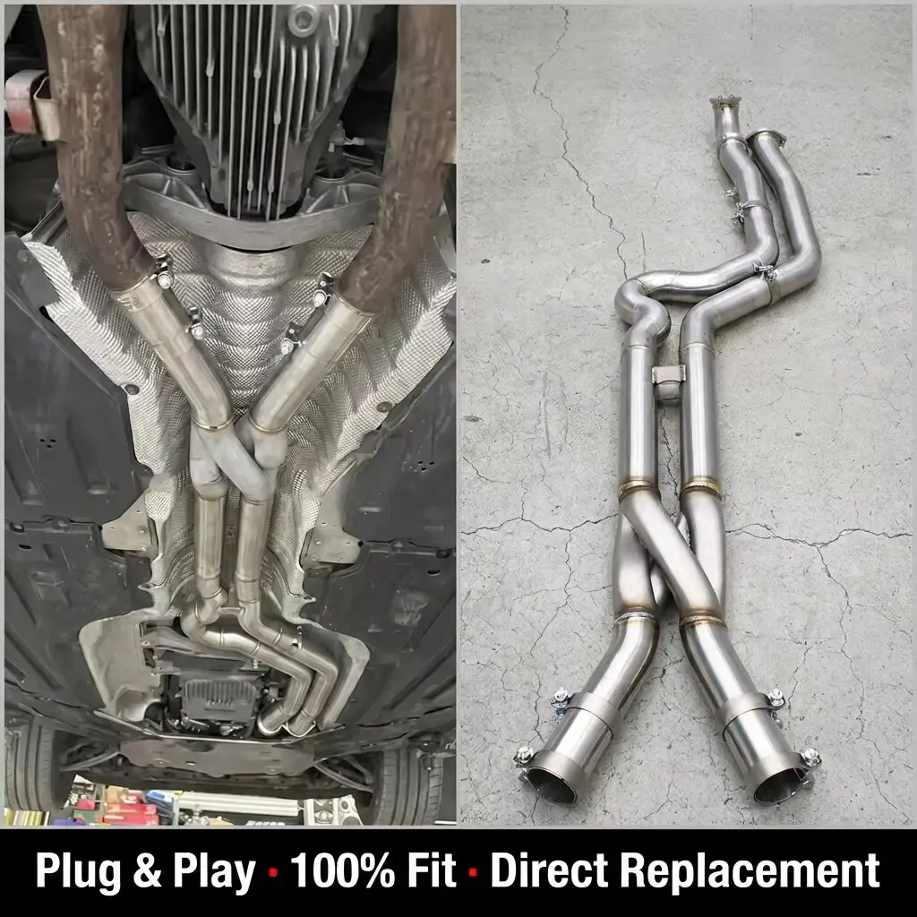 1 SS304 With Z Pipe Equal Length Mid Pipe For BMW M3 / M4 / M2 G80 / G81 / G82 / G87 3.0T S58