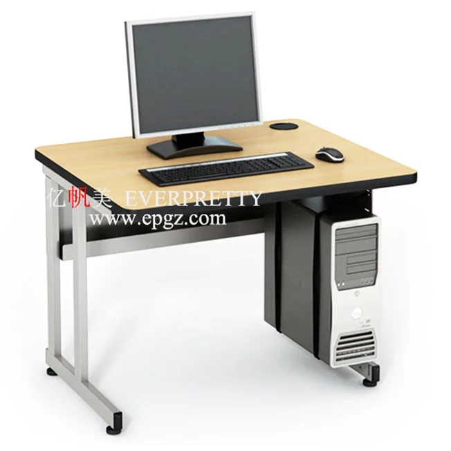 New Design Office Furniture Computer Table Wooden Workstation with CPU Holder and Wire Arrange Trunk