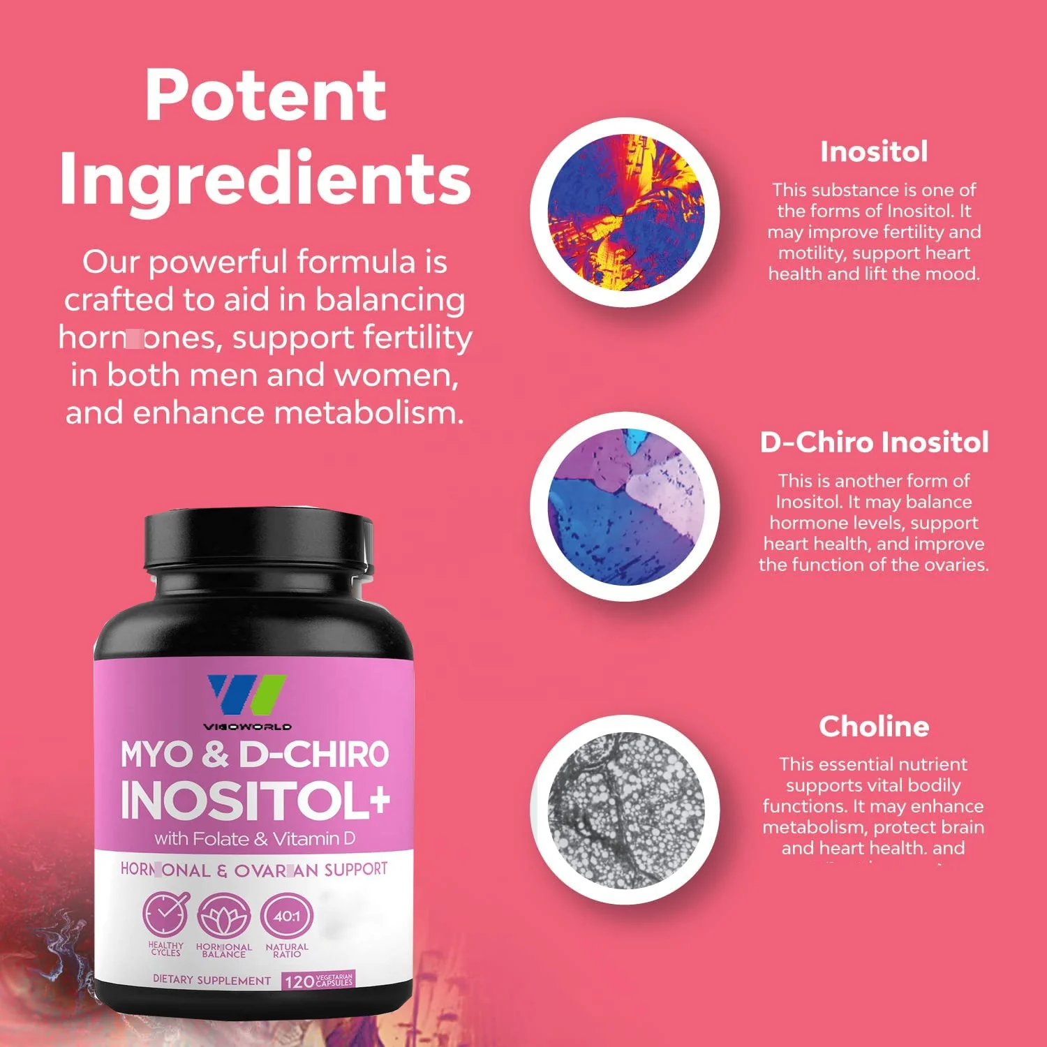 Premium Inositol Supplement Myo Inositol And D Chiro Inositol Capsules