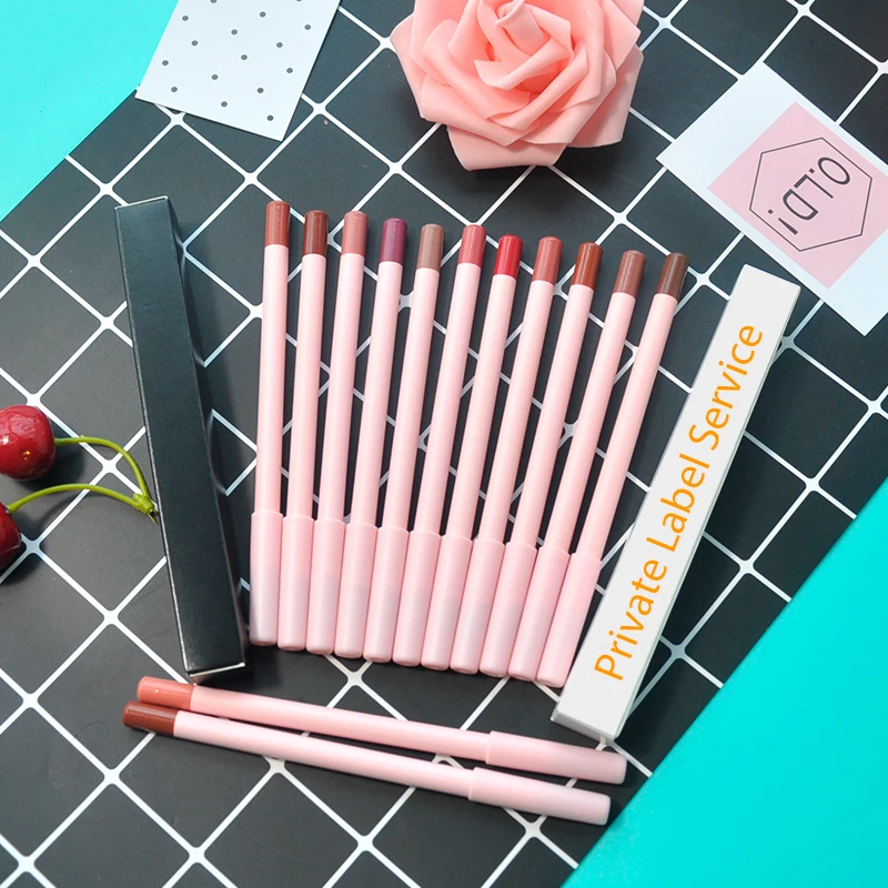 Custom Brown Vegan Creamy Lip Liners Pink Lipliner Pencil Lipliner ...