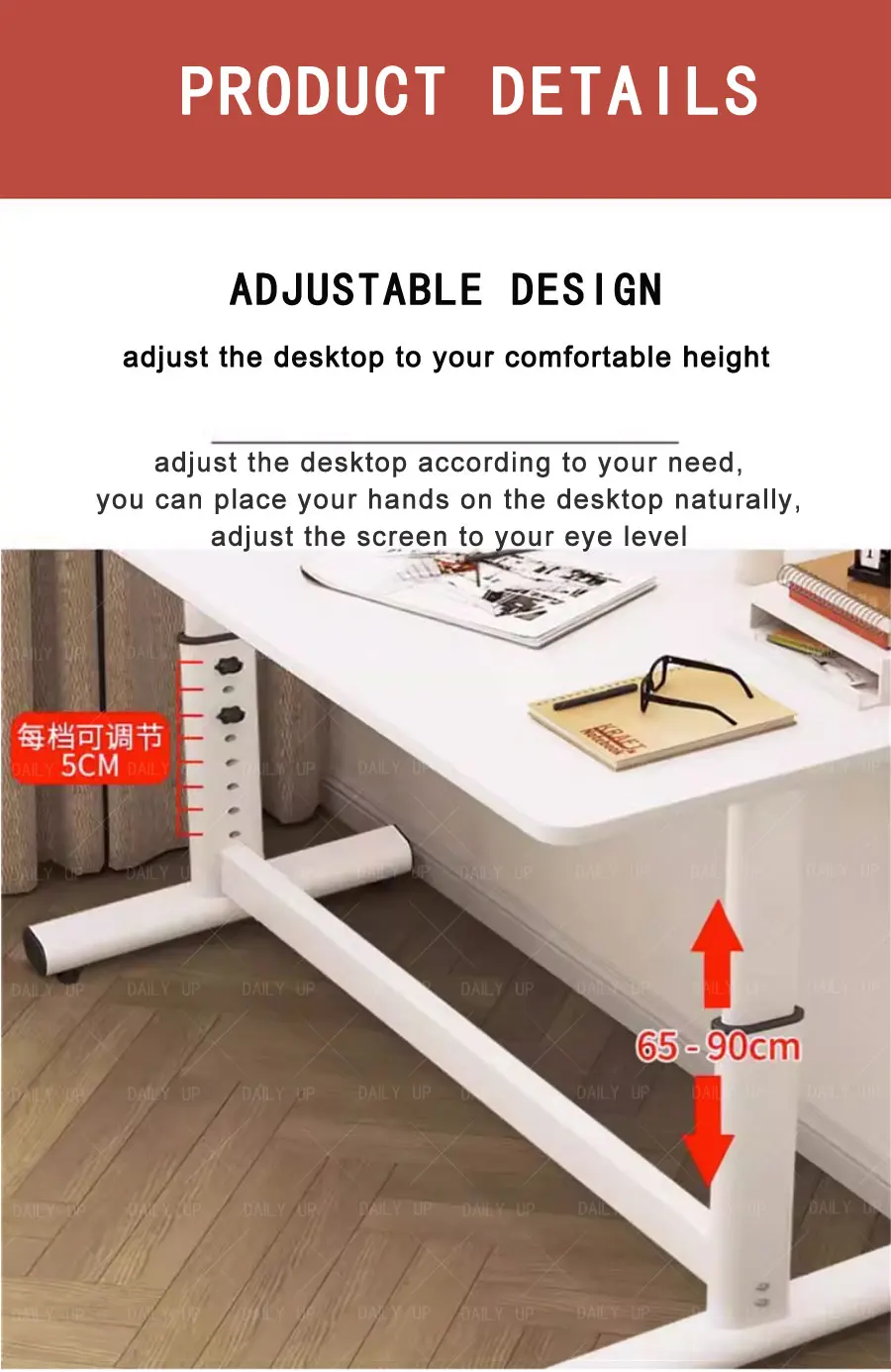 Adjustable Office Desk office table and chair set luxury office table