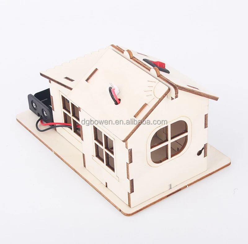 Children's Assembling Educational Toys Colorful Luminous Lamp House Diy ...