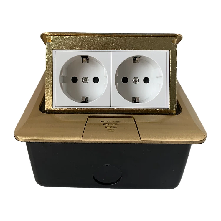 Factory Supply Electrical Outlet Copper Alloy 16A Waterproof Outlet Double Multi Floor Pop up Socket