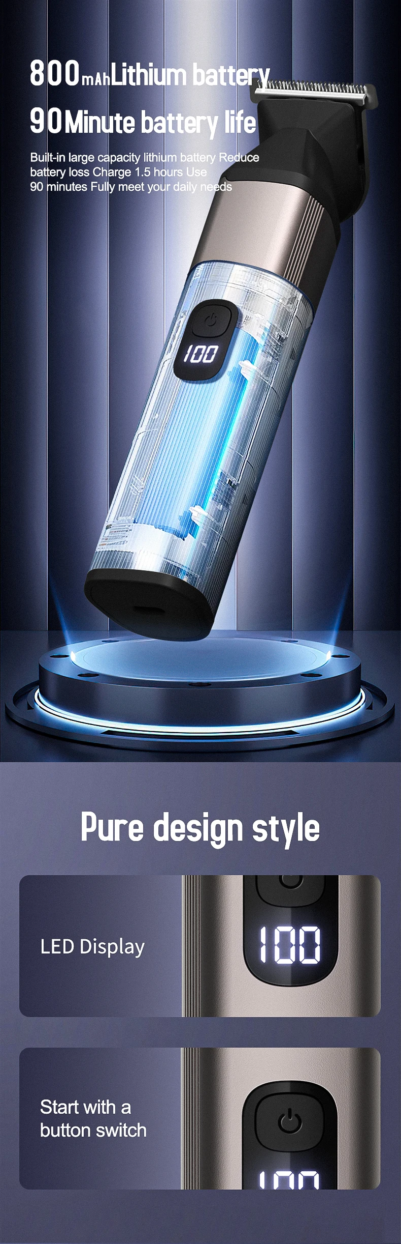 sem fio, barba body groomers, cortador para homens