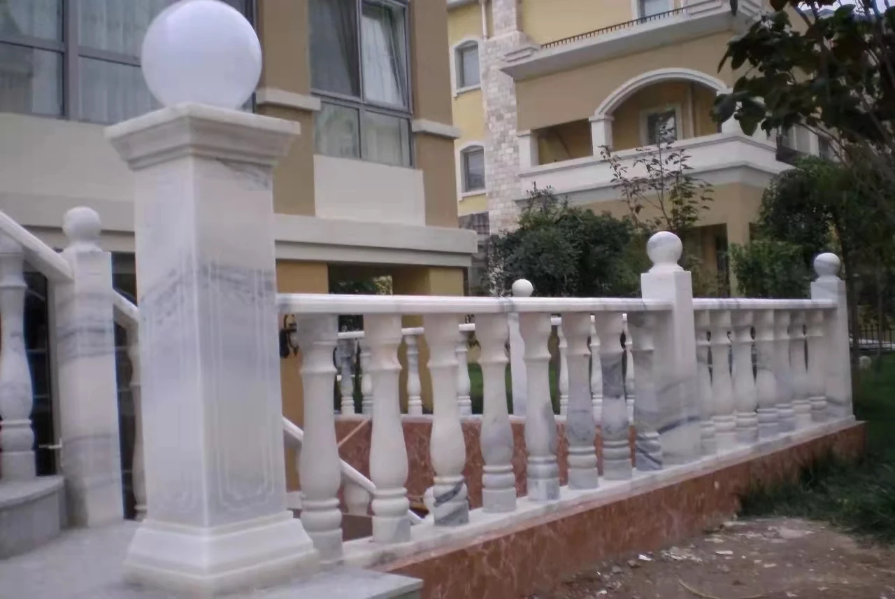product reasonable price promotional white marble stone baluster railing for indoor and outdoor decoration-8