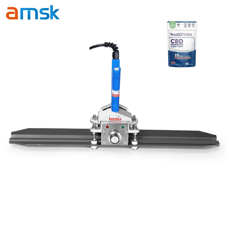 FKR-500 Table Top Manual Take Away Meal Meat Food Kraft Paper Laminated Bag Hand Clamp Packaging Manual Hand Sealing Machine