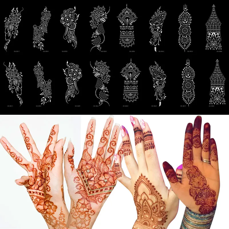  Xmsir 20 Sheets Henna Tattoo Kit Stencil for Hand