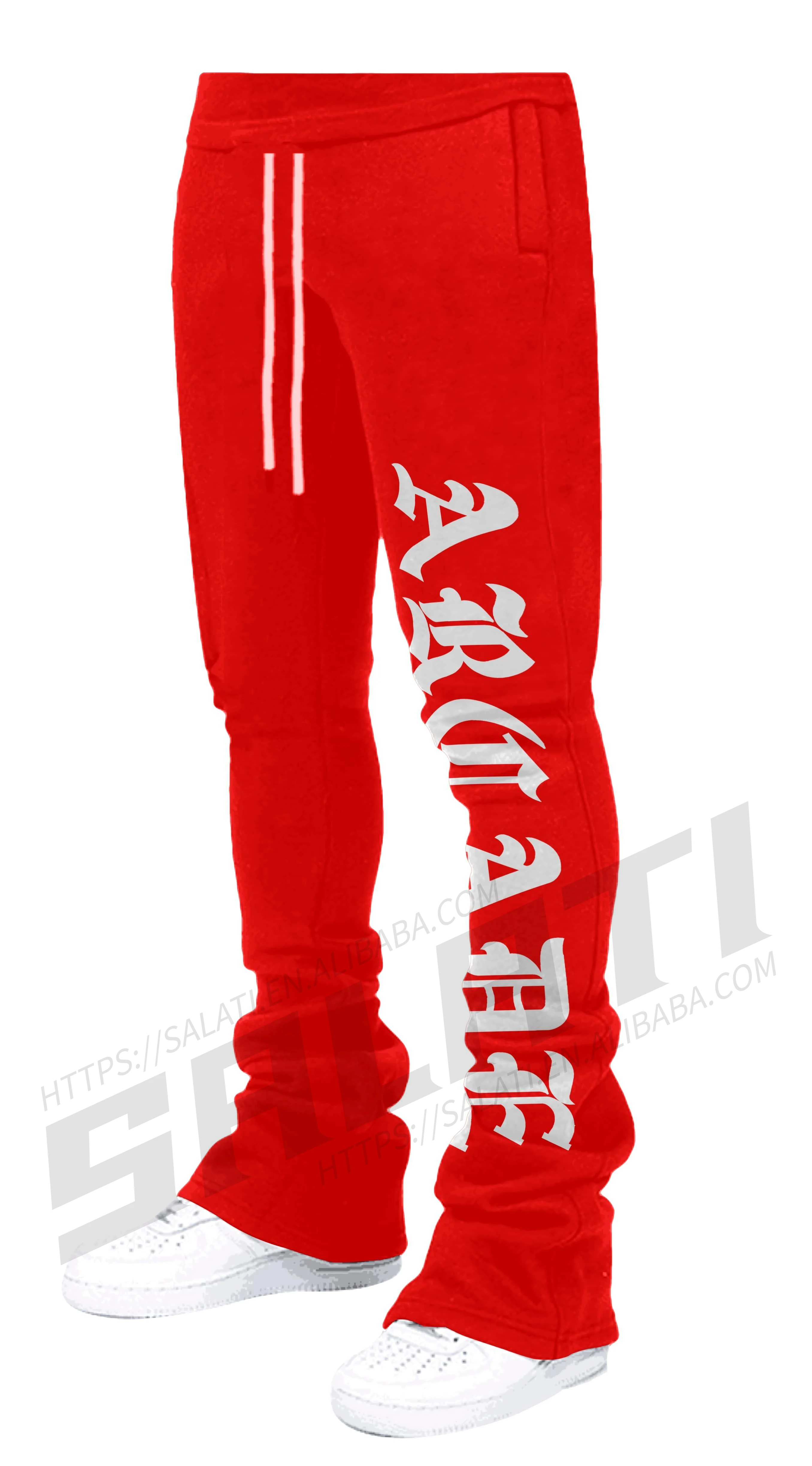 Custom Puff Print Stack Sweatpants Drawstring Trousers Cotton French Terry Joggers Men Stacked Sweat Pants gallery 5