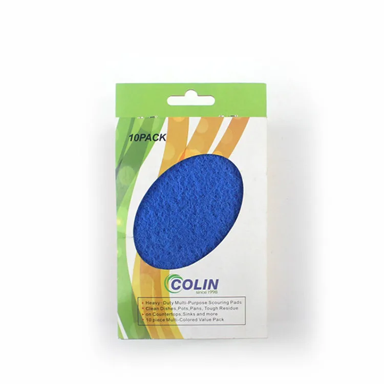 10-Piece Multi-Colored Non-Scratch Multi-Purpose Cleaning Scouring Pads 