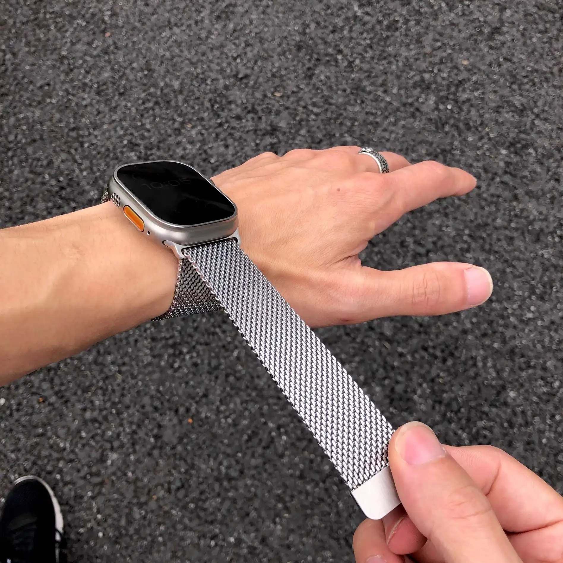Casual Breathable Coarse Mesh Milanese Loop Magnetic Stainless for Apple Watch Strap for IWatch SE 6 7 8 9 10 11 42 46 49mm