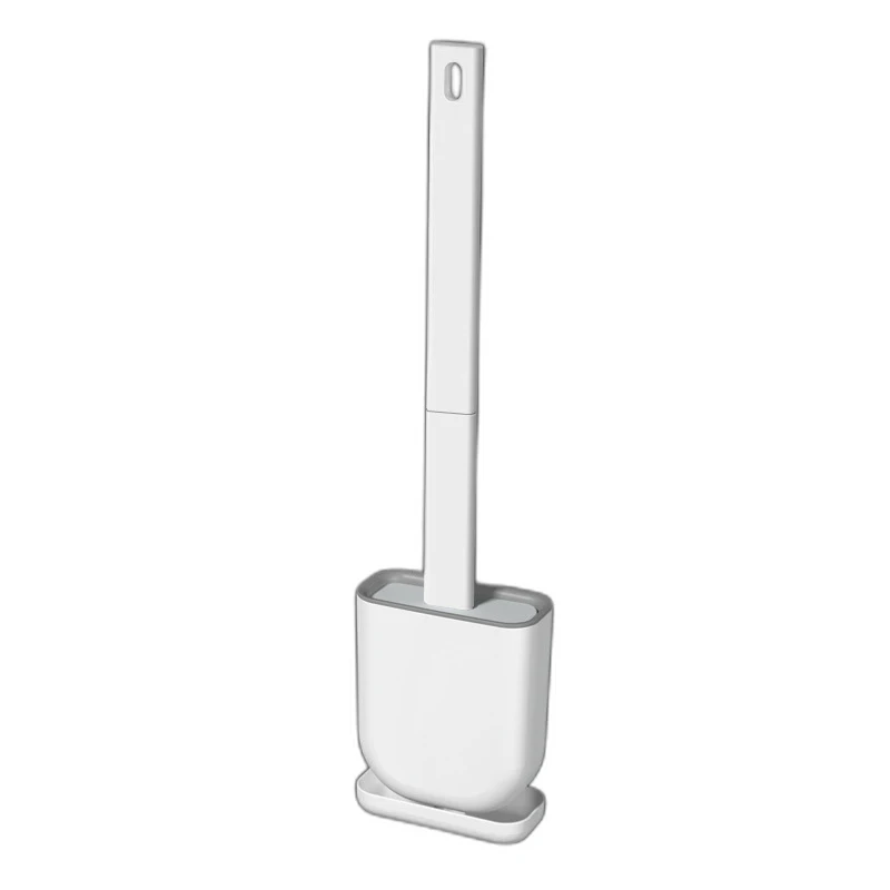 Conveniently Cleans Toilet Bowl Corners Silicone Plastic Bendable Head Wall-Mounted Floor-Standing Holder Brush Cleaning Brushes