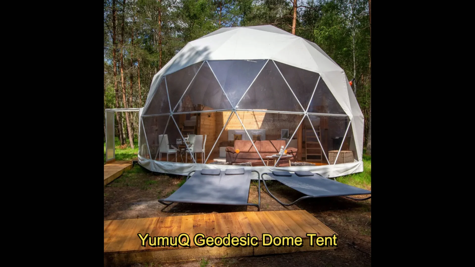 Yumuq 20ft Costeffective Glamping Dome Tent Colorful Camping Geodesic