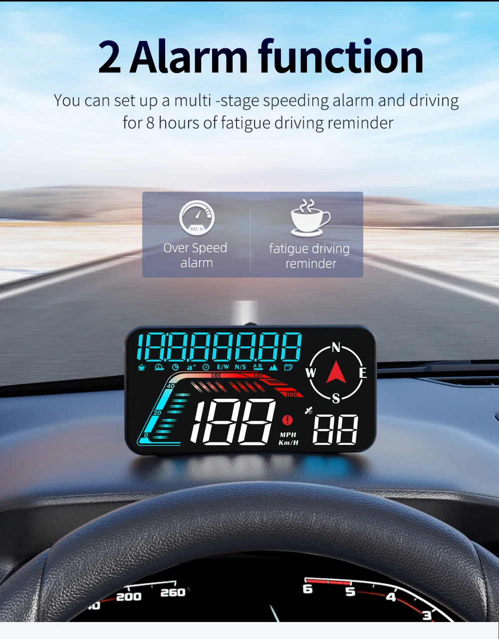 Head Up Display Auto Universale - Tachimetro Digitale GPS Con Display LED Verde, Plug & Play Per Tutte Le Auto - Foto 9