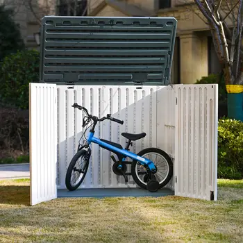 Outdoor Storage Shed-Horizontal Storage Box Waterproof for Garden, Patios, Backyards