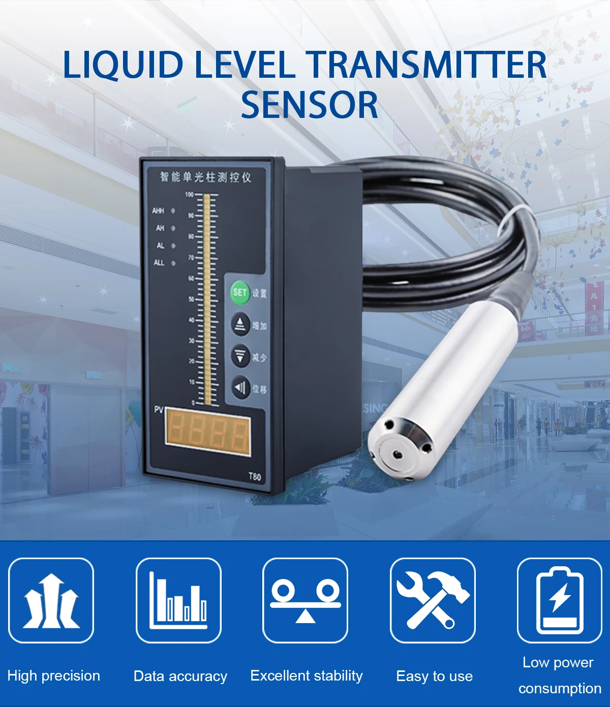 Cheap Water Submersible Level Transmitter Fluid Level Sensor for Liquids Water Tank