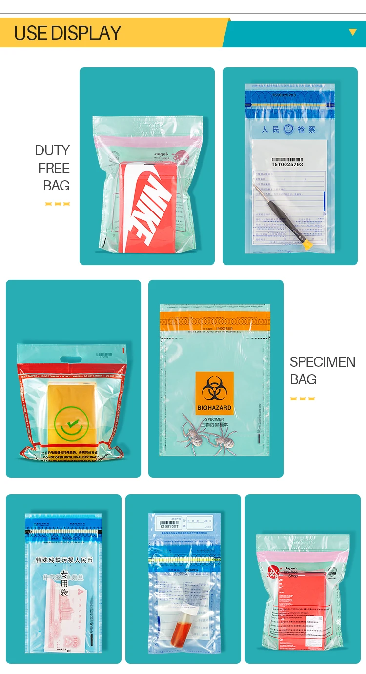 Factory Custom Plastic Airport ICAO STEB Security Bag for Duty Free Shop,duty Free Plastic Bags